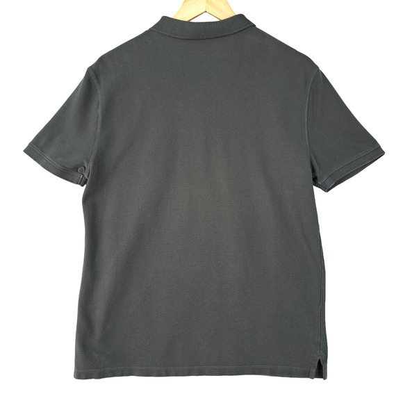 All Saints Form Short Sleeve Polo Shirt Mens Size Large Gray Ramskull Logo - Picture 8 of 8